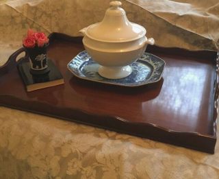 Vintage Mahogany Butlers Tray Chippendale Baker Furniture