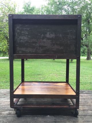 VINTAGE 1940 Industrial LYON Rolling WORK STATION Tool Cart KITCHEN ISLAND Table 5