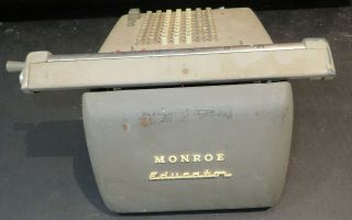 Rare Vintage Mechanical Adding Machine Monroe Calculator The Educator 4