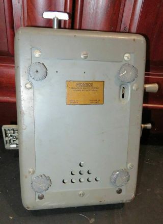 Rare Vintage Mechanical Adding Machine Monroe Calculator The Educator 6