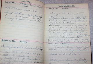 1889 Lady ' s Diary Norwich Connecticut Centennial George Washington Inauguration 10