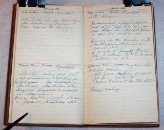 1889 Lady ' s Diary Norwich Connecticut Centennial George Washington Inauguration 8