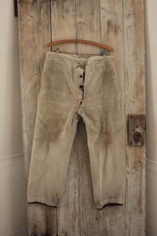 Pants Vintage French Cords men ' s Corduroy c1920 34 inch waist timeworn hunting 2