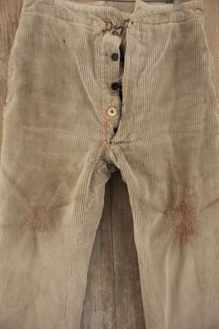 Pants Vintage French Cords men ' s Corduroy c1920 34 inch waist timeworn hunting 6