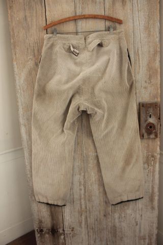 Pants Vintage French Cords men ' s Corduroy c1920 34 inch waist timeworn hunting 8