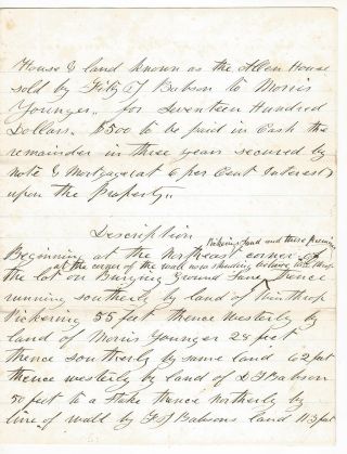 Allen House Gloucester Massachusetts Land Document,  Civil War Capt.  Fitz Babson