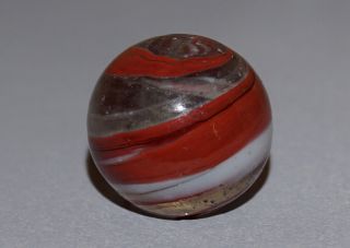 Vintage Marbles Single Pontil Crystal Oxblood Transitional 5/8 " - 15.  9mm