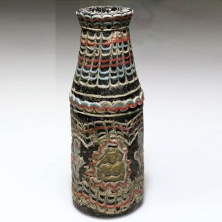 MUSEUM QUALITY PHOENICIAN GLASS COLORED BOTTLE CIRCA 1000 - 700 BC 4