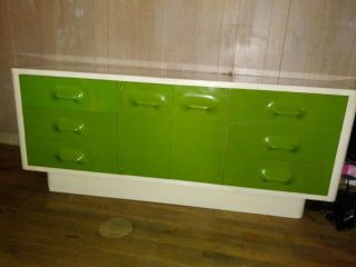 1970s Broyhill Premier Chapter One Space Age Mod Green Dresser Mid Century