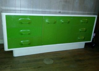 1970s BROYHILL PREMIER CHAPTER ONE SPACE AGE MOD GREEN DRESSER MID CENTURY 4