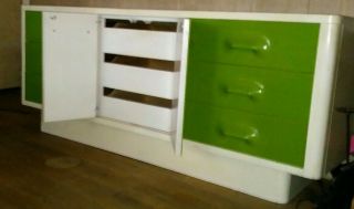 1970s BROYHILL PREMIER CHAPTER ONE SPACE AGE MOD GREEN DRESSER MID CENTURY 6