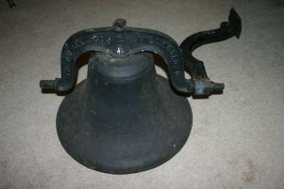 Antique 1880s Cast Iron Bell With Yoke C.  S.  Bell Co.  No.  2 Hillsboro Ohio