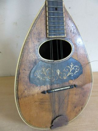 Antique Bowl back inlaid Mandolin guitar for restoration 2
