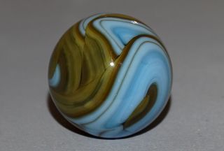 VINTAGE MARBLES SHOOTER CHRISTENSEN CAC FLAME SWIRL H/O 3/4 