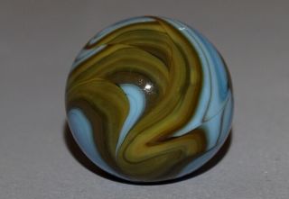 VINTAGE MARBLES SHOOTER CHRISTENSEN CAC FLAME SWIRL H/O 3/4 