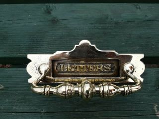 Antique Brass Letter Box Victorian Pull Handle Front Door Reclaimed