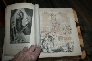 antique c1885 Catholic family Bible Douay Rheims clasp COMPLETELY RESTORED big 7