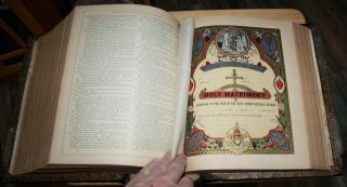 antique c1885 Catholic family Bible Douay Rheims clasp COMPLETELY RESTORED big 9