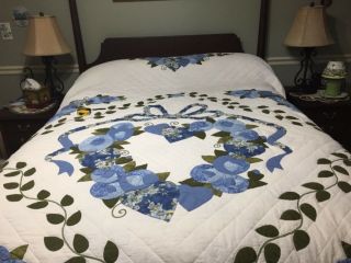 Hand - Quilted Queen Size Quilt From Kutztown Folk Festival With