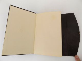 c1900 Leather Notebook DIARY Brass Lock & Key PAGES Gilt Ledger 3