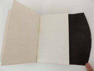 c1900 Leather Notebook DIARY Brass Lock & Key PAGES Gilt Ledger 4