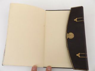 c1900 Leather Notebook DIARY Brass Lock & Key PAGES Gilt Ledger 8