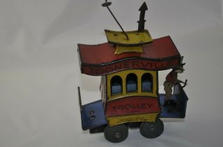 1920s Toonerville Trolley Tin Lithograph Wind Up Toy - Tin Litho Wind - Up Toy