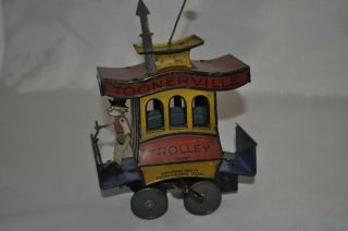 1920s TOONERVILLE TROLLEY TIN LITHOGRAPH WIND UP TOY - TIN LITHO WIND - UP TOY 2