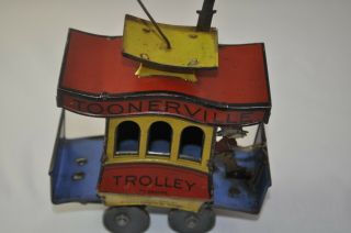 1920s TOONERVILLE TROLLEY TIN LITHOGRAPH WIND UP TOY - TIN LITHO WIND - UP TOY 4