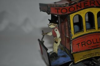 1920s TOONERVILLE TROLLEY TIN LITHOGRAPH WIND UP TOY - TIN LITHO WIND - UP TOY 5