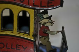 1920s TOONERVILLE TROLLEY TIN LITHOGRAPH WIND UP TOY - TIN LITHO WIND - UP TOY 6