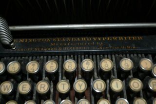 Antique 1878 Remington Standard NO.  2 Typewriter Made in York w/Lid 9