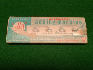 Vintage Sterling add - it automatic Adding Machine 565 with Pick and Box 7