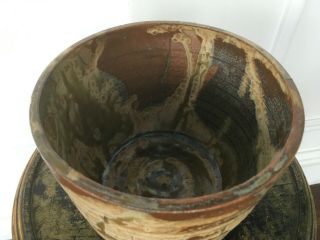 Vtg Mid Century Earthgender Stoneware Era Ceramic Studio Pottery Vase Planter 6