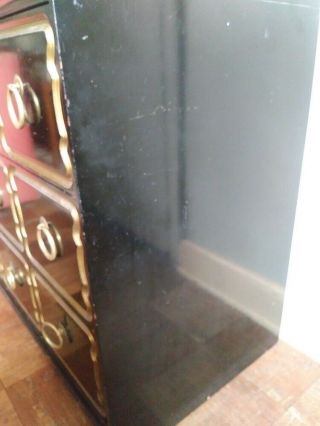 Vintage Hollywood Regency Dorothy Draper Espana Dresser Black Gold 4