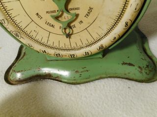 Antique Pelouze Family Scale Deluxe - Chippy Green Scale - Primitive 1900 ' s Scale 3