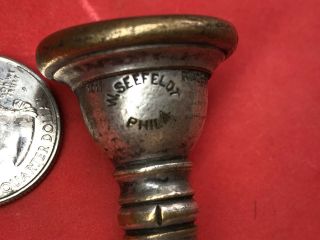 Wm Seefeldt Phila.  Musical Instrument Antique Mouthpiece 2 1/4 