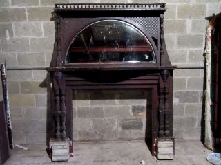 Tall Unique Victorian Fireplace Mantel 43 " Opening Architectural Salvage