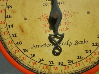 ANTIQUE AMERICAN FAMILY SCALE HANGING SCALE 60 LBS RED XLENT COND 8