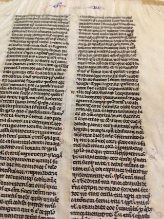 Masterful Medieval Illuminated Manuscript on Vellum,  700 Years Old,  Double Sided 4