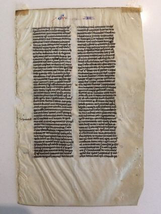 Masterful Medieval Illuminated Manuscript on Vellum,  700 Years Old,  Double Sided 5