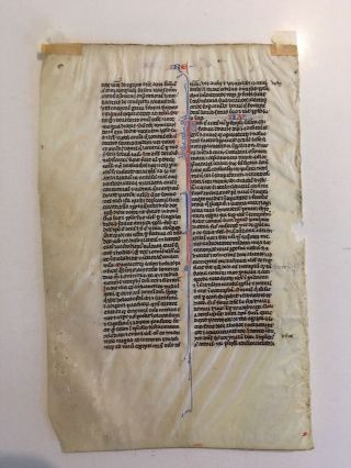 Masterful Medieval Illuminated Manuscript on Vellum,  700 Years Old,  Double Sided 6