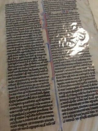 Masterful Medieval Illuminated Manuscript on Vellum,  700 Years Old,  Double Sided 7