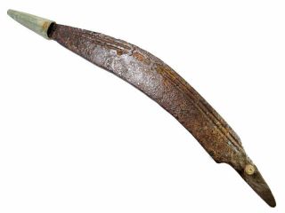 EXTREMELY RARE HUGE CELTIC CURVED KNIFE - DAGGER MAHEIRA,  w/ The Bronze CHAPE, 2