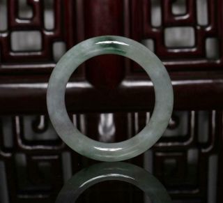 Chinese Carved Green Jadeite Jade Bracelet 2.  36”