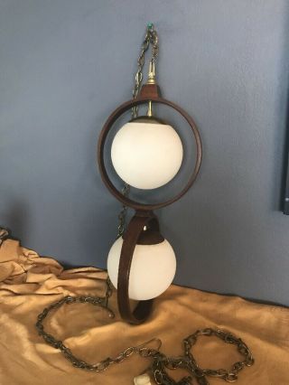 Rare Mid Century Modern Pendant Hanging Lamp Modeline