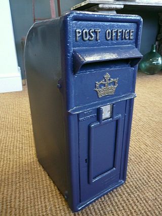 Royal Mail Cast Iron Scottish Crown Blue Post Box 4