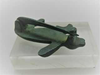 ANCIENT ROMAN BRONZE HARE BROOCH.  RARE 2