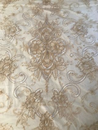 Antique 1920s Tambour Lace Bedspread
