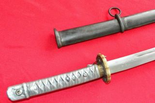 WW2 Japanese Army NCO Sword Samurai Katana Signed Blade Steel Scabbard Aluminium 2